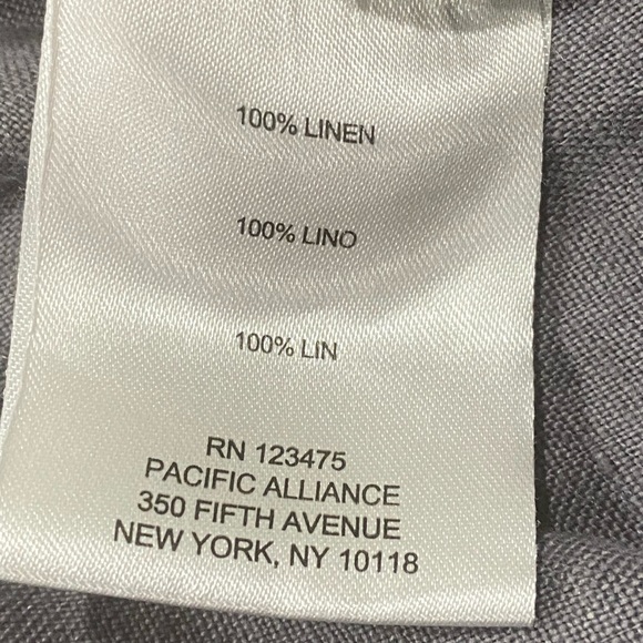 Ellen Tracy Linen Comfy Tapered Leg Pant High Waist in Mid Grey Oversized Size S - Picture 10 of 10